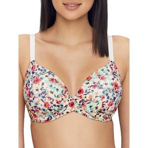 Maidenform Womens One Fab Fit 2.0 Demi T-Shirt Bra  abstract flower 34C NEW